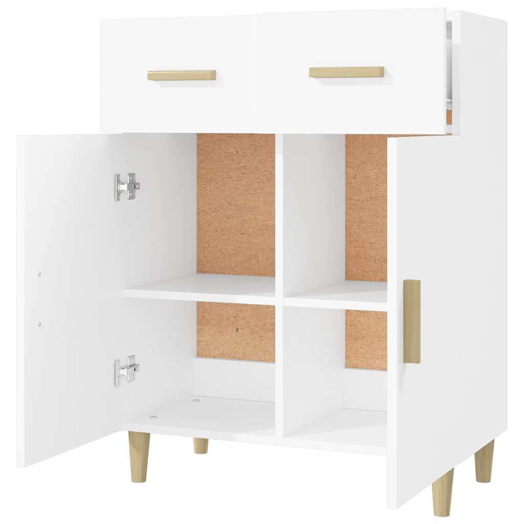 Skjenk hvit 69,5x34x89 cm konstruert tre