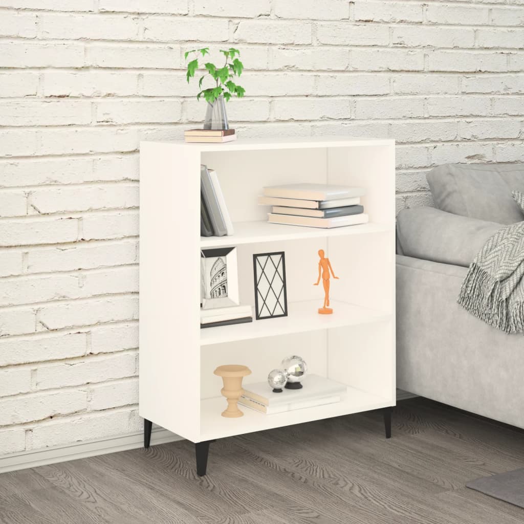 Skjenk hvit 69,5x32,5x90 cm konstruert tre