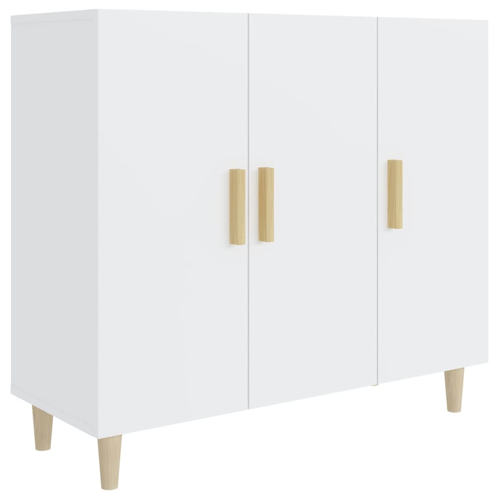 Skjenk hvit 90x34x80 cm konstruert tre