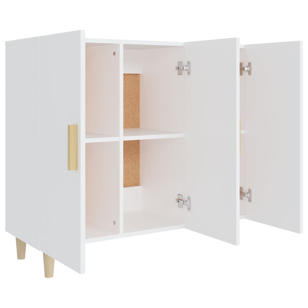 Skjenk hvit 90x34x80 cm konstruert tre
