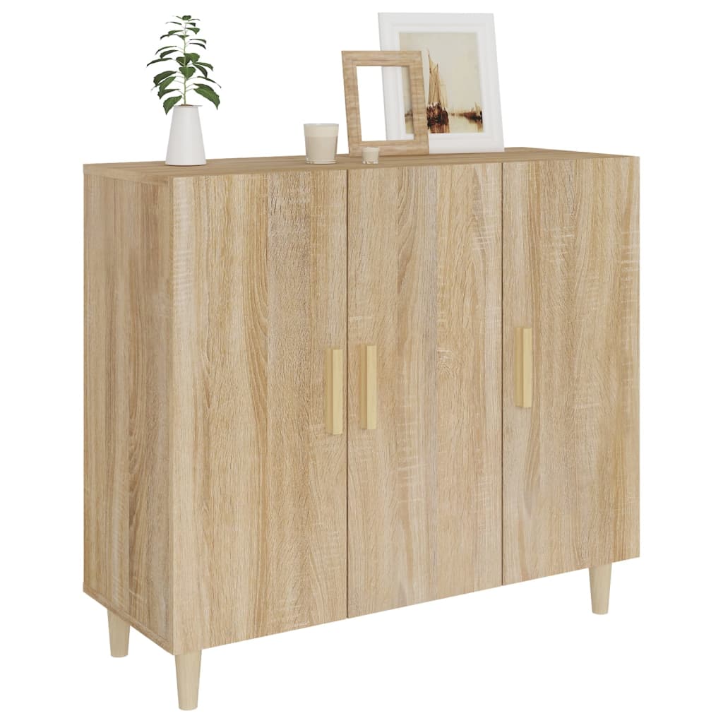 Skjenk sonoma eik 90x34x80 cm konstruert tre