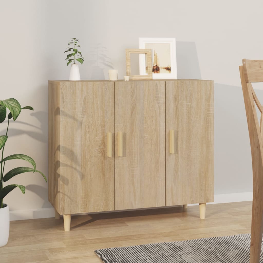 Skjenk sonoma eik 90x34x80 cm konstruert tre