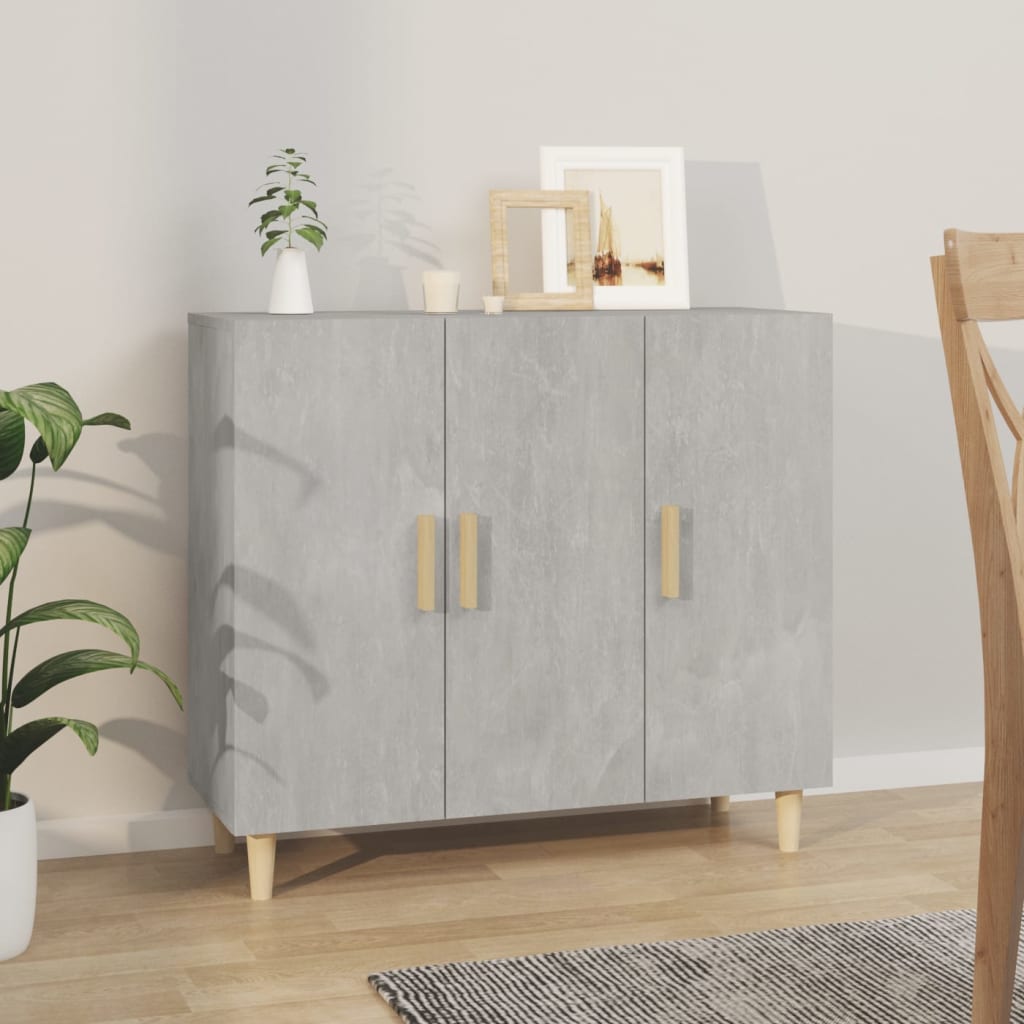 Skjenk betonggrå 90x34x80 cm konstruert tre vidaXL