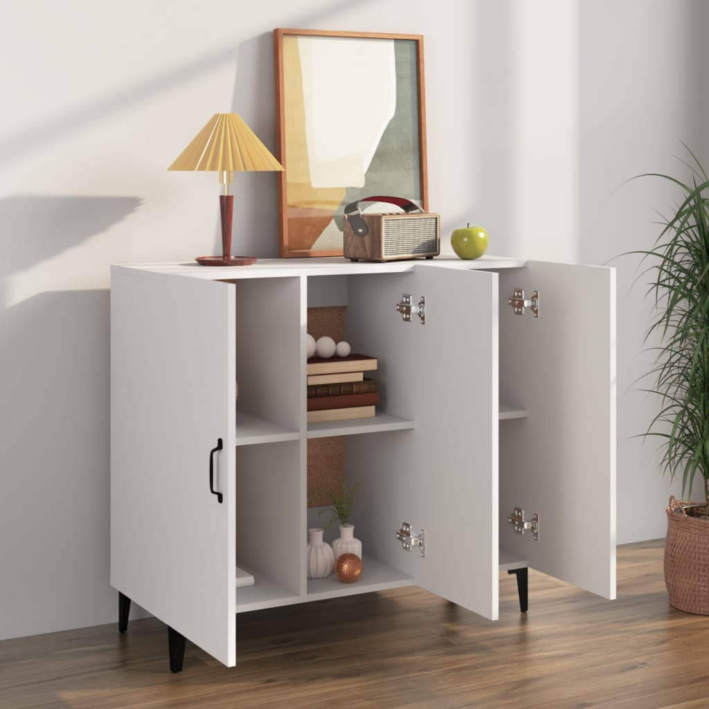 Skjenk hvit 90x34x80 cm konstruert tre