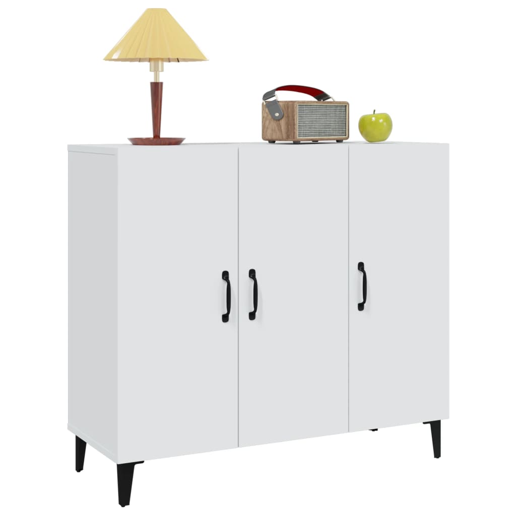Skjenk hvit 90x34x80 cm konstruert tre