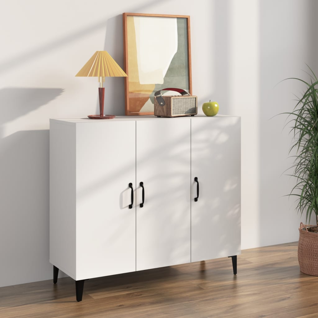 Skjenk hvit 90x34x80 cm konstruert tre