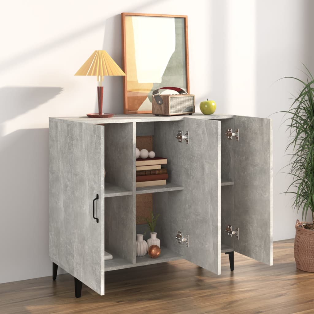 Skjenk betonggrå 90x34x80 cm konstruert tre