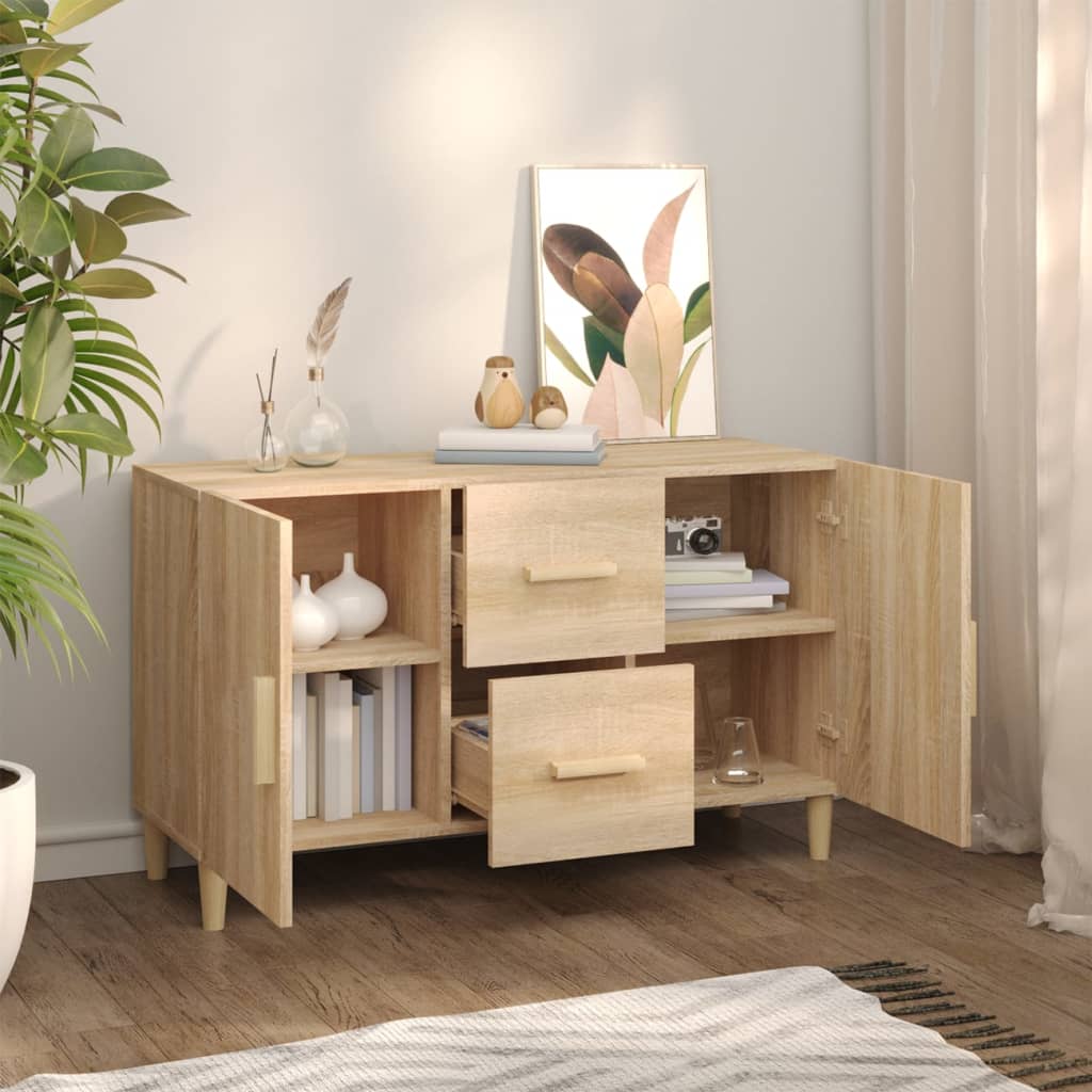 Skjenk sonoma eik 100x36x60 cm konstruert tre