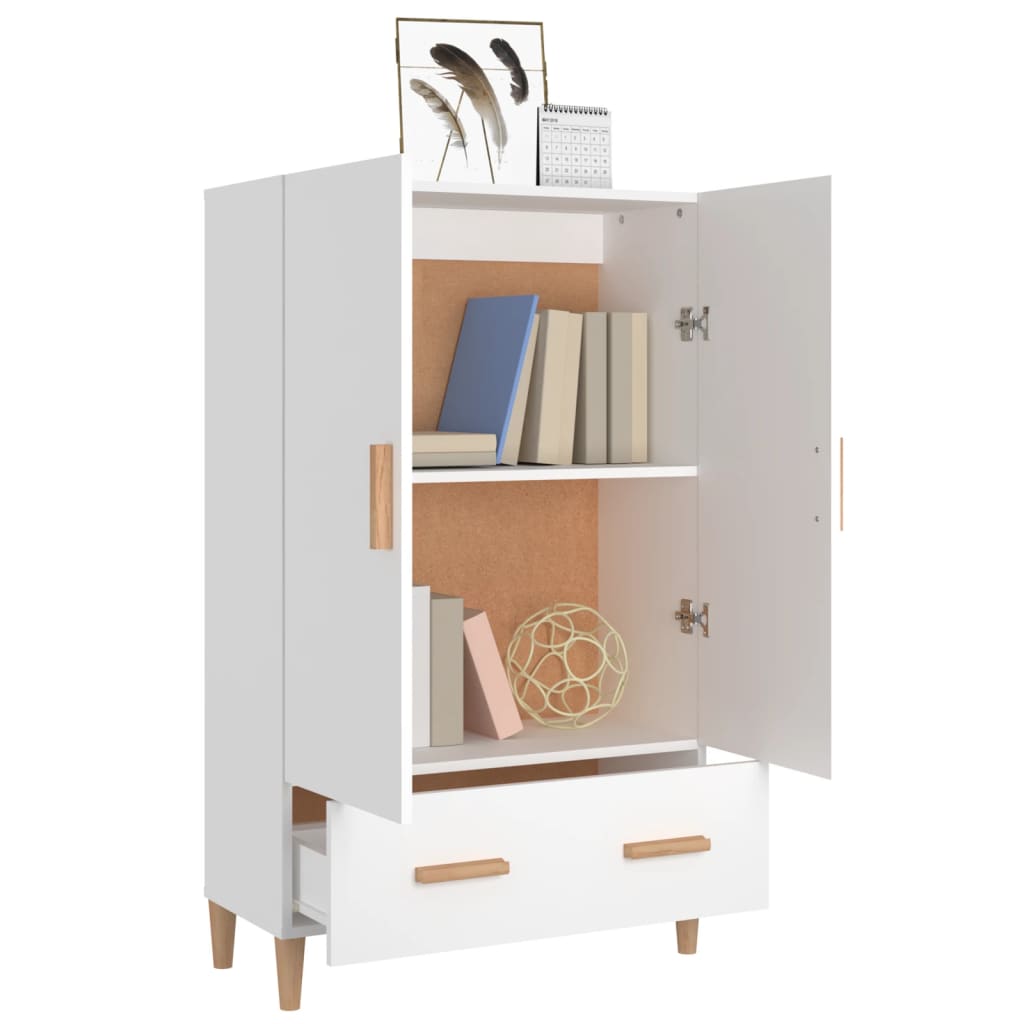 Highboard hvit 70x31x115 cm konstruert tre