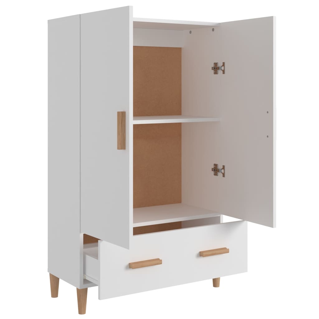 Highboard hvit 70x31x115 cm konstruert tre