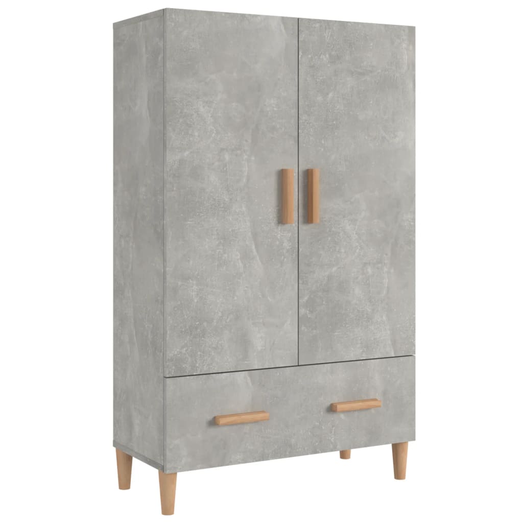 Highboard betonggrå 70x31x115 cm konstruert tre