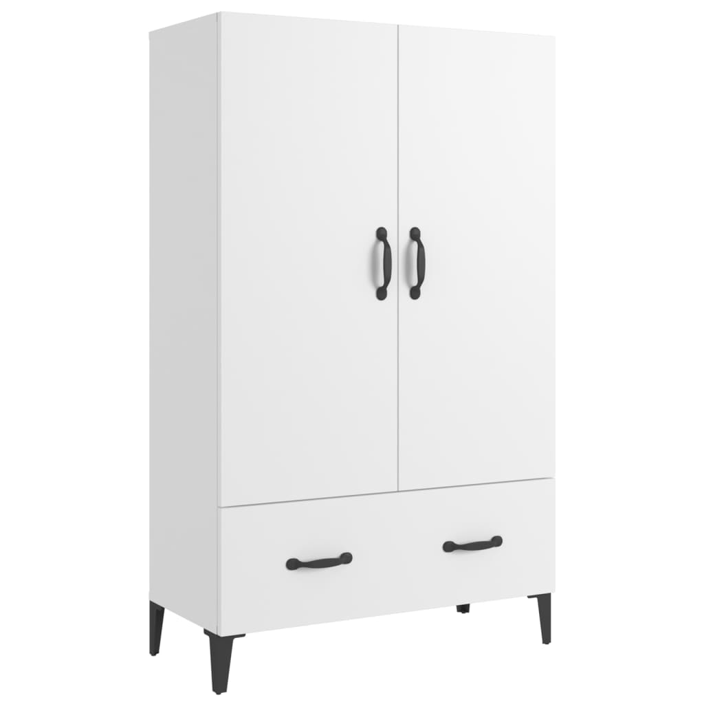 Highboard hvit 70x31x115 cm konstruert tre