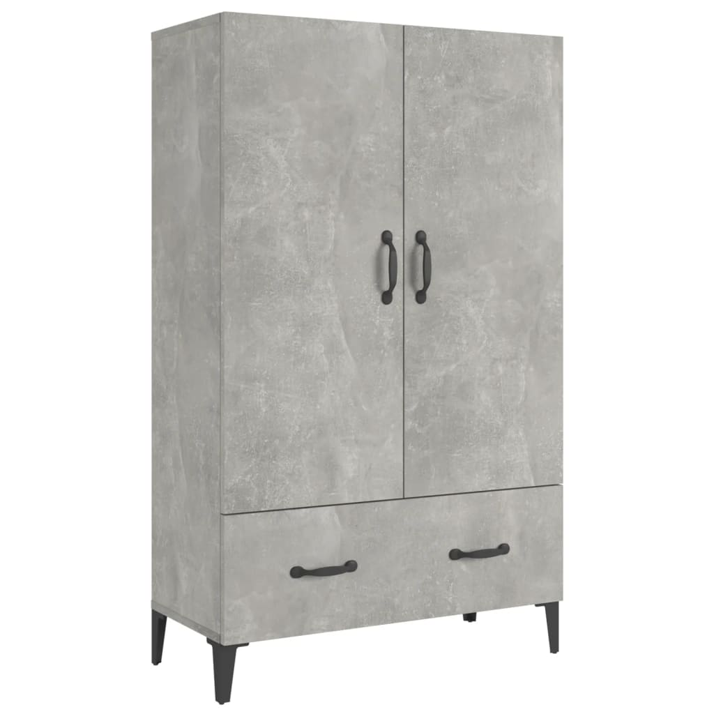 Highboard betonggrå 70x31x115 cm konstruert tre