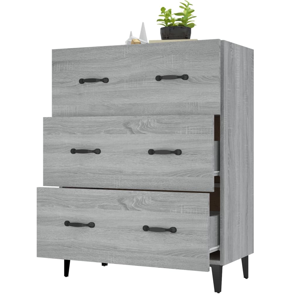 Skjenk grå sonoma 69,5x34x90 cm konstruert tre