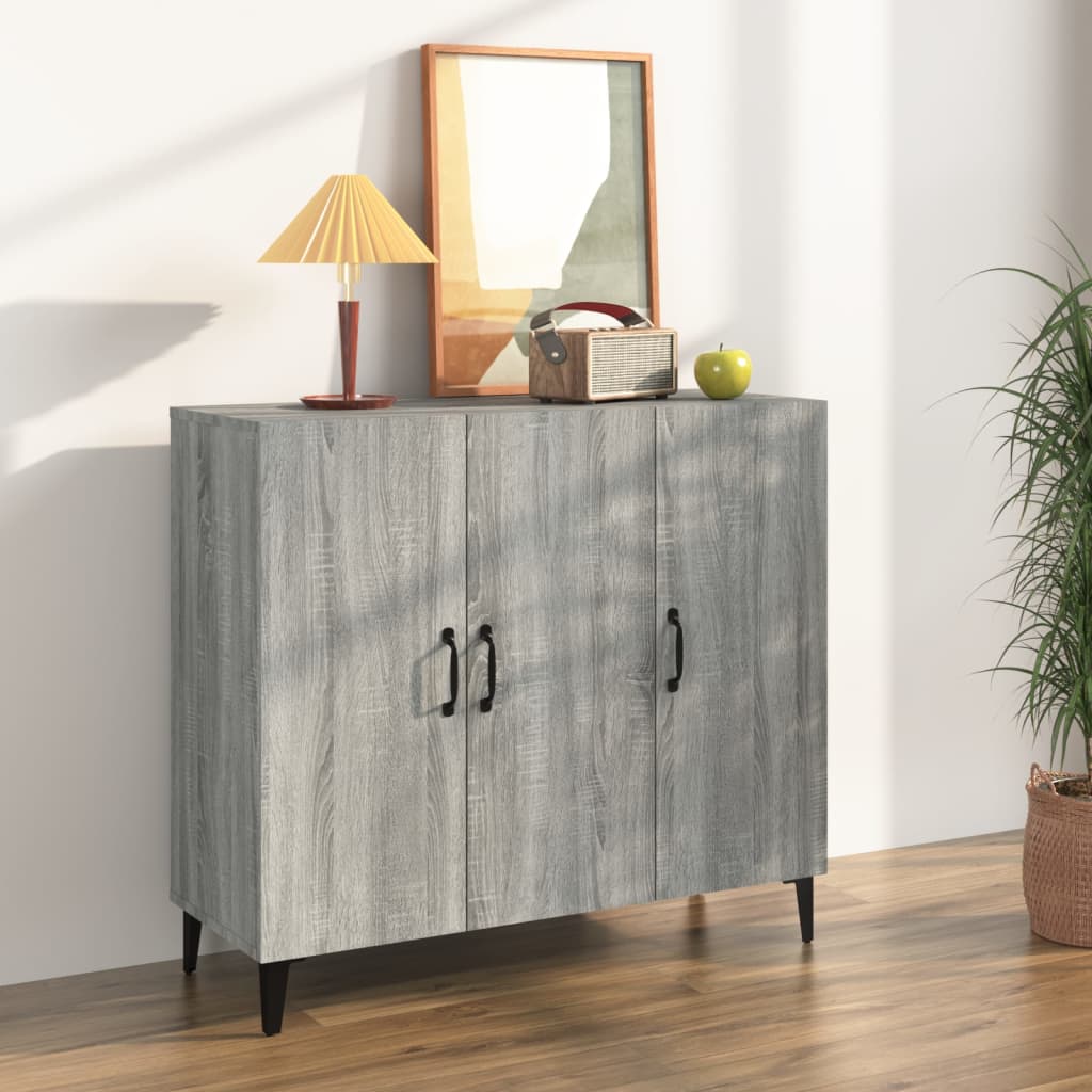 Skjenk grå sonoma 90x34x80 cm konstruert tre