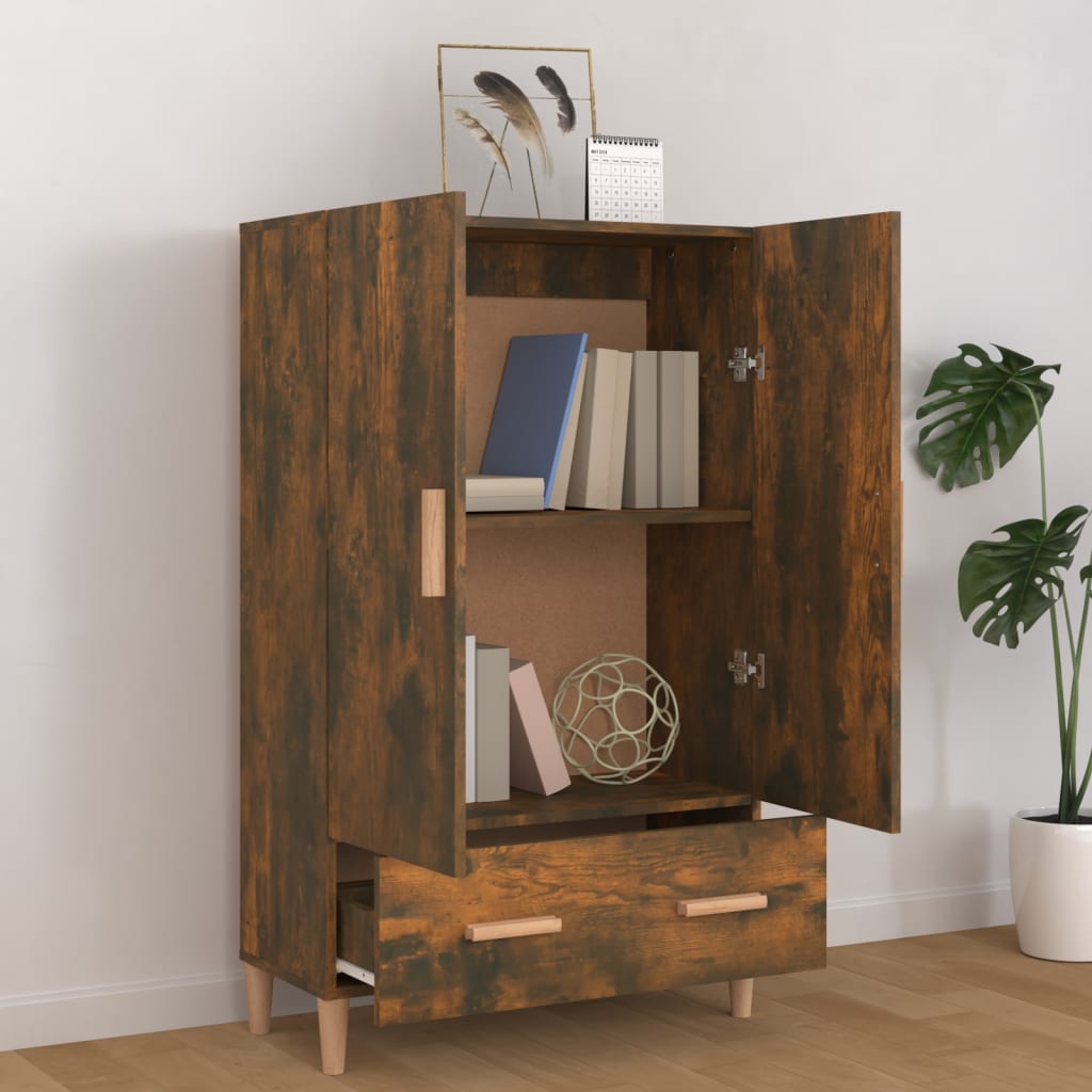 Highboard røkt eik 70x31x115 cm konstruert tre vidaXL