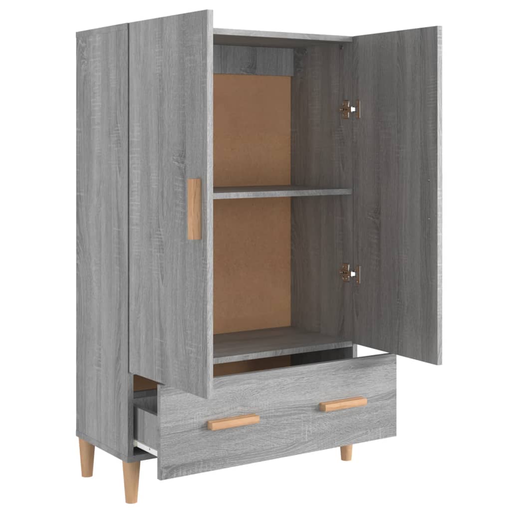 Highboard grå sonoma 70x31x115 cm konstruert tre