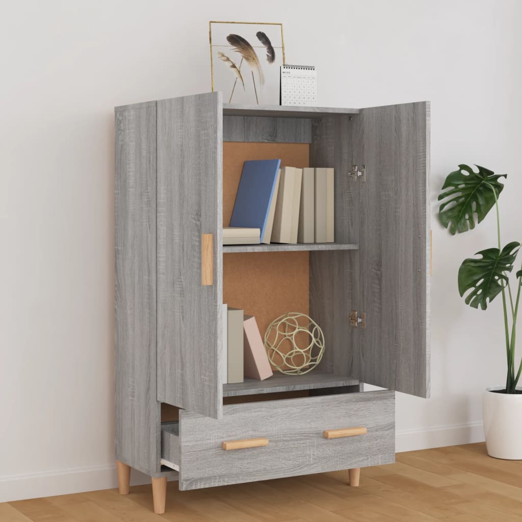 Highboard grå sonoma 70x31x115 cm konstruert tre