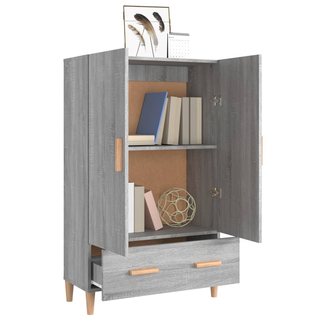 Highboard grå sonoma 70x31x115 cm konstruert tre