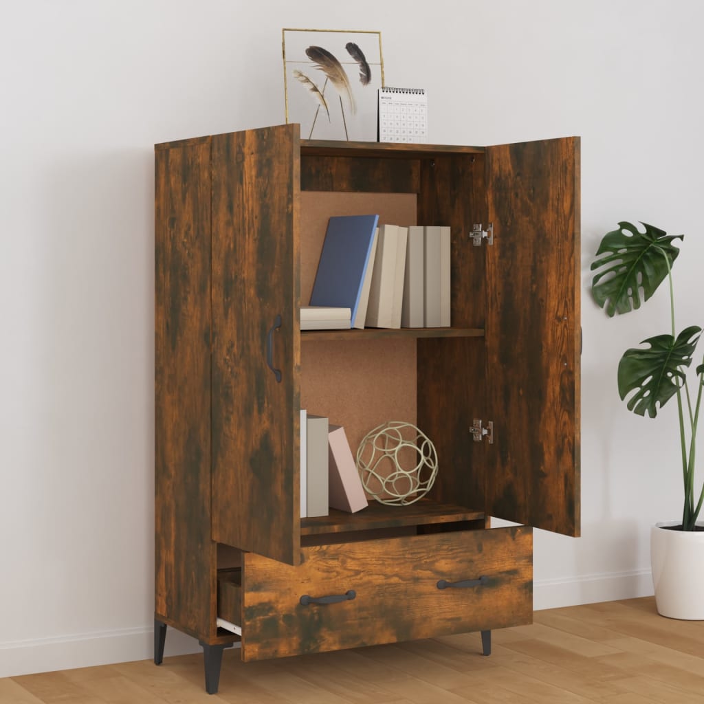 Highboard røkt eik 70x31x115 cm konstruert tre