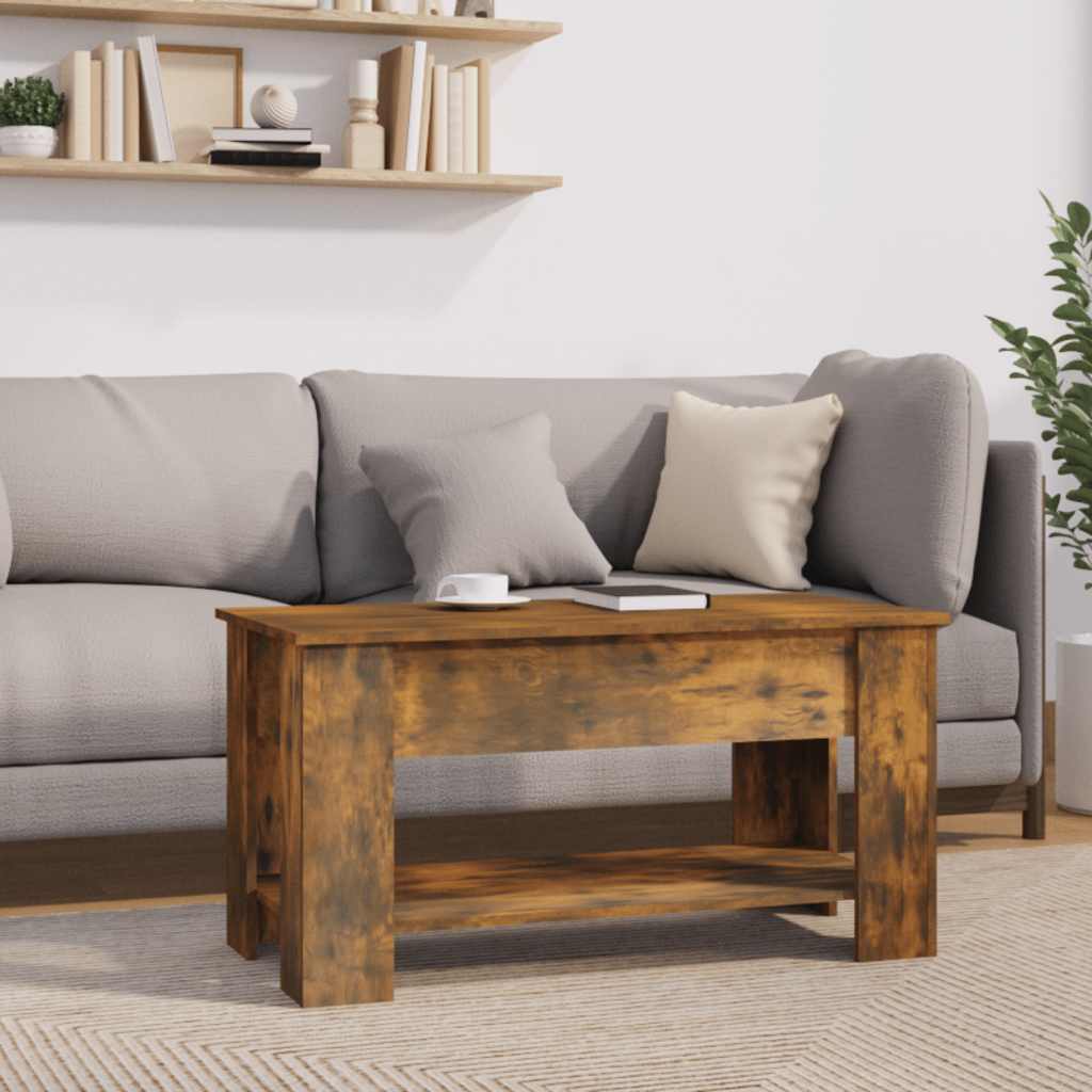 Salongbord røkt eik 101x49x52 cm konstruert tre