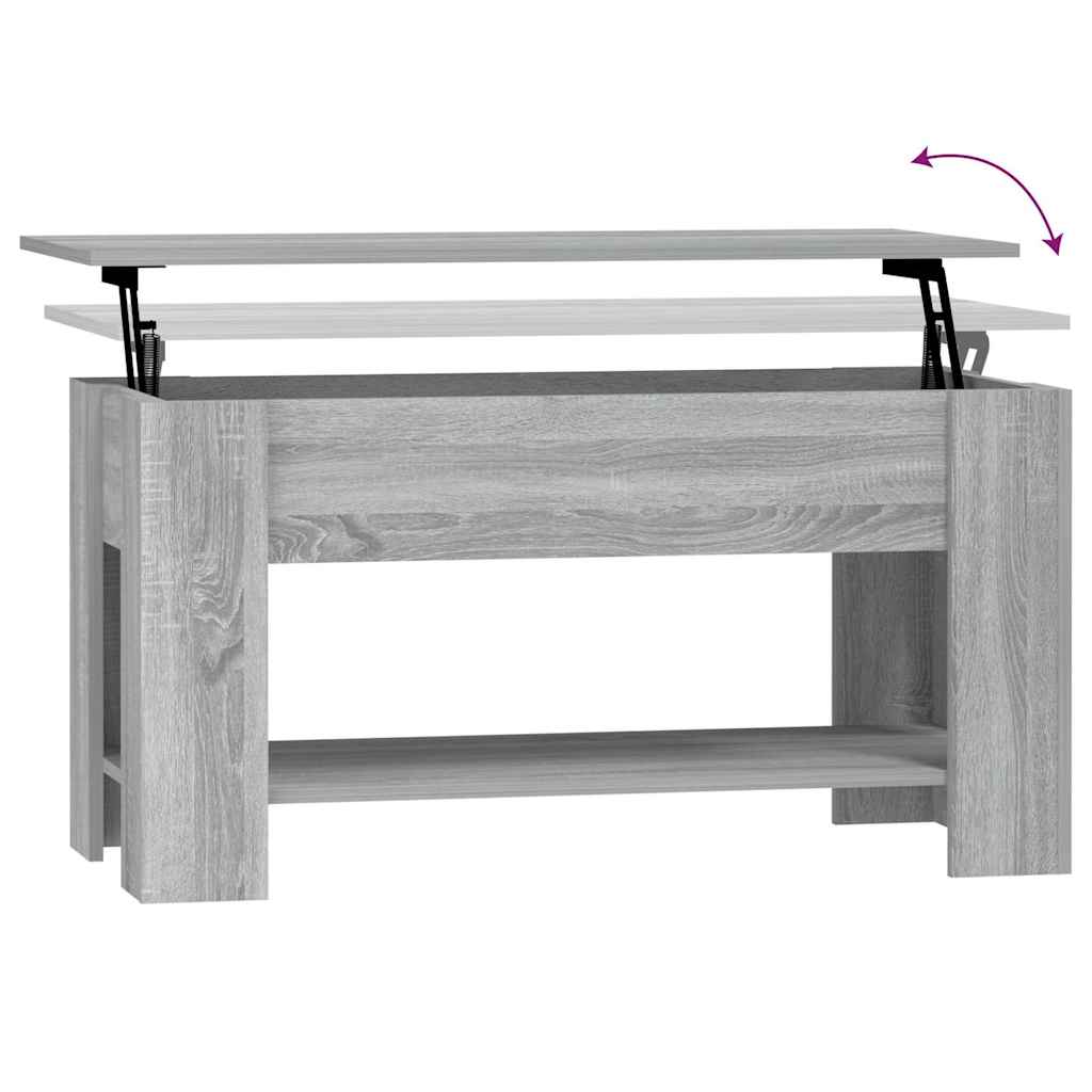 Salongbord grå sonoma 101x49x52 cm konstruert tre