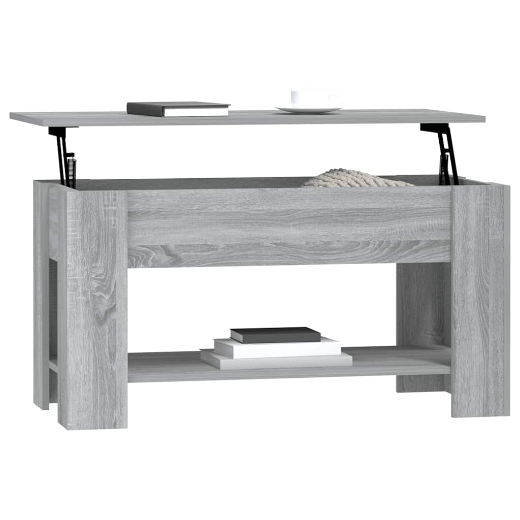 Salongbord grå sonoma 101x49x52 cm konstruert tre