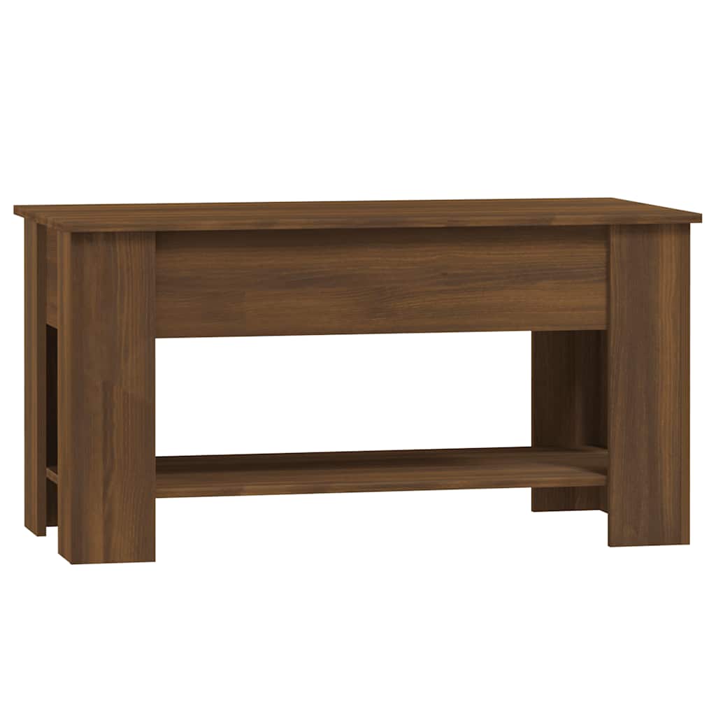 Salongbord brun eik 101x49x52 cm konstruert tre