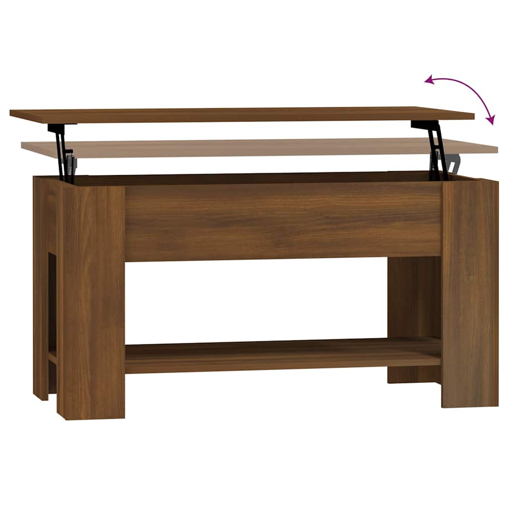 Salongbord brun eik 101x49x52 cm konstruert tre