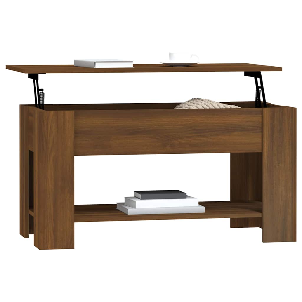 Salongbord brun eik 101x49x52 cm konstruert tre