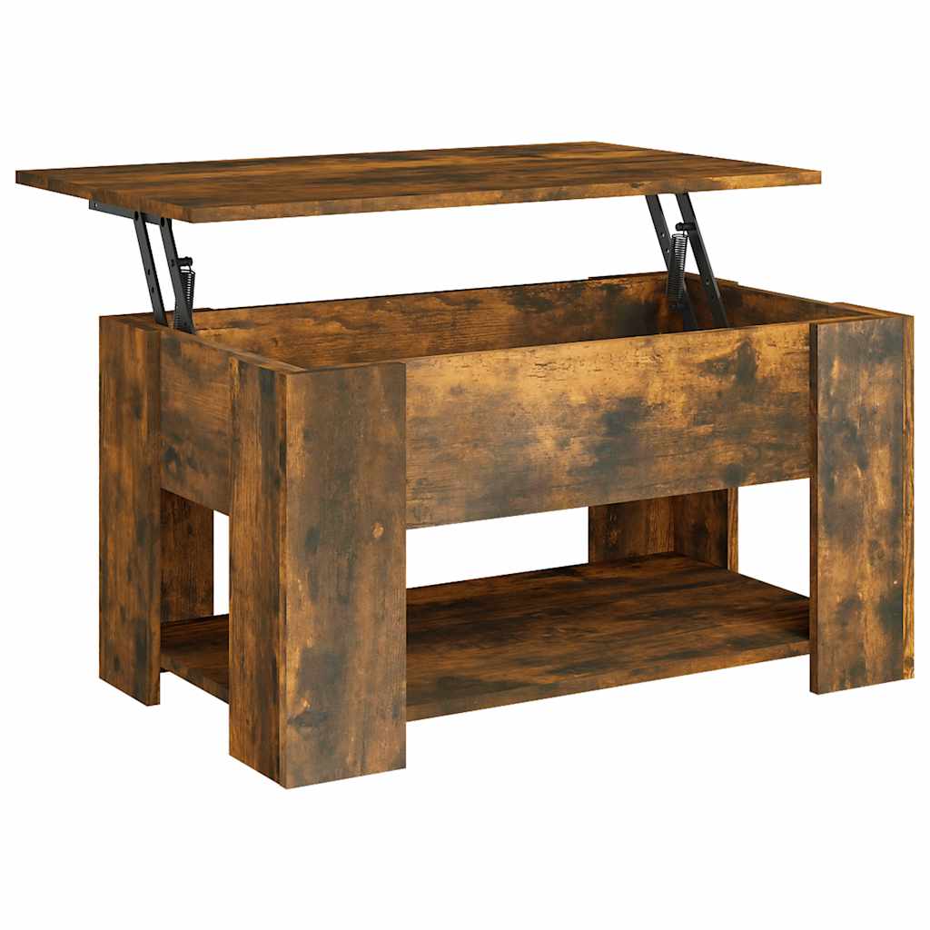 Salongbord røkt eik 79x49x41 cm konstruert tre