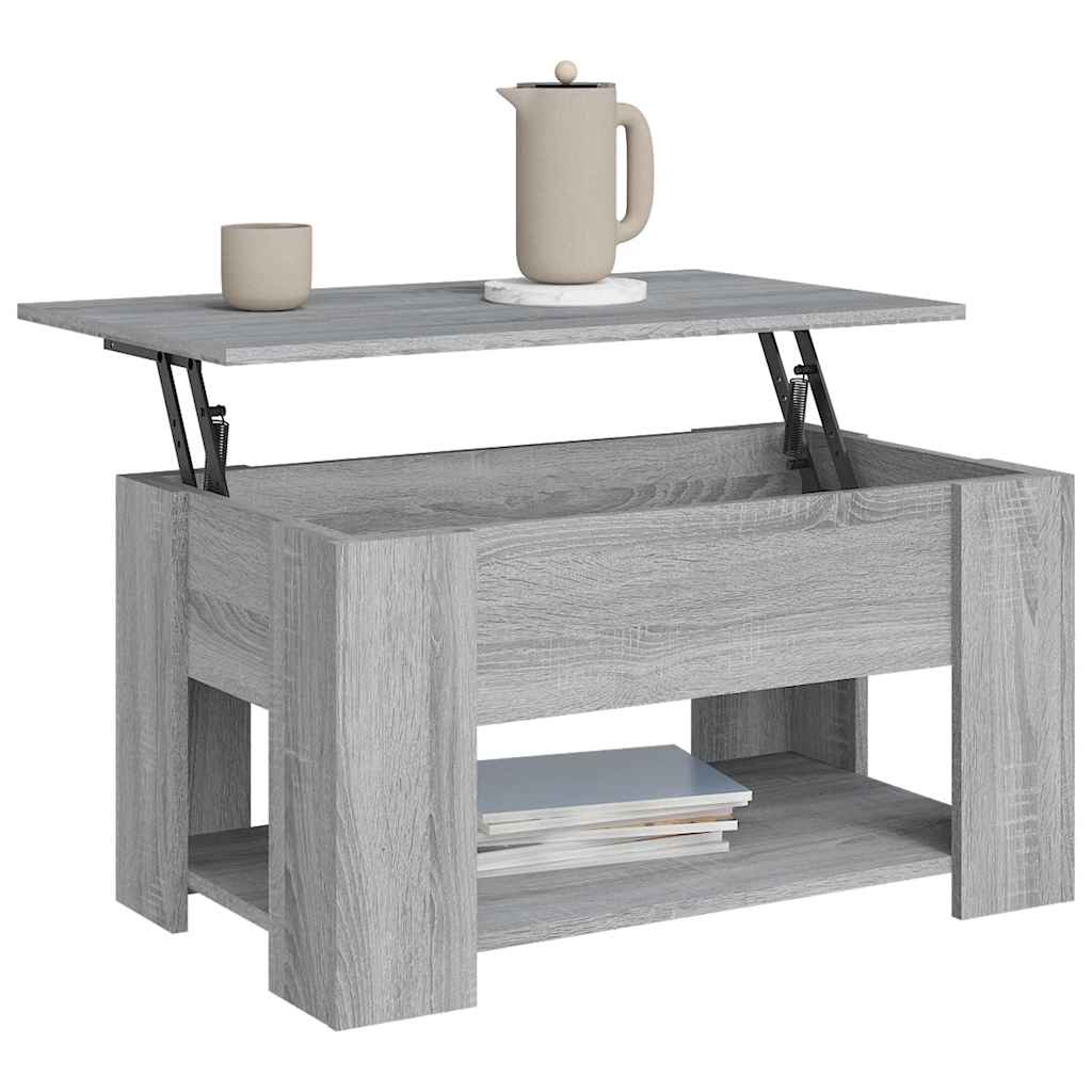 Salongbord grå sonoma 79x49x41 cm konstruert tre