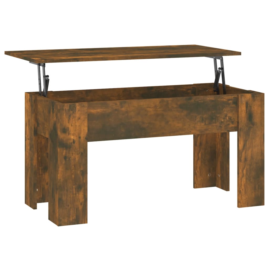 Salongbord røkt eik 101x49x52 cm konstruert tre
