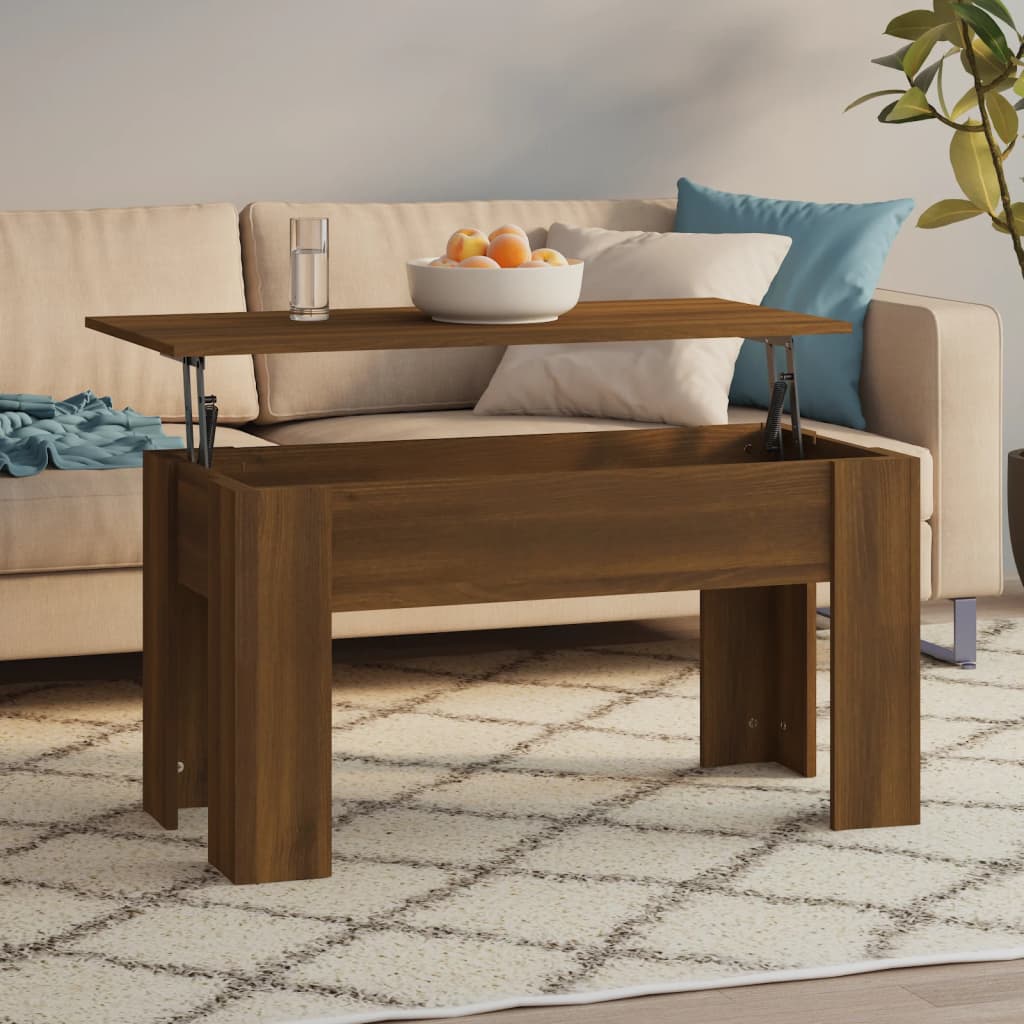 Salongbord brun eik 101x49x52 cm konstruert tre