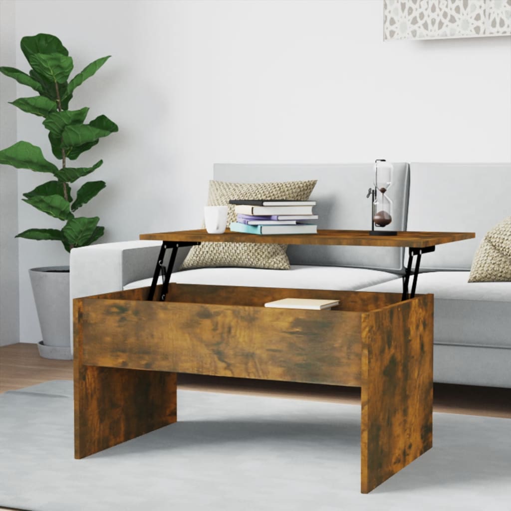Salongbord røkt eik 80x50,5x41,5 cm konstruert tre