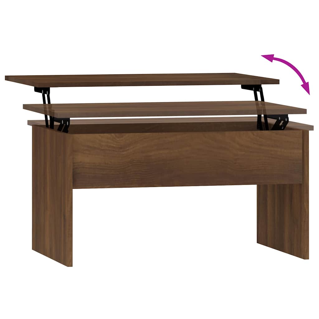 Salongbord brun eik 80x50,5x41,5 cm konstruert tre