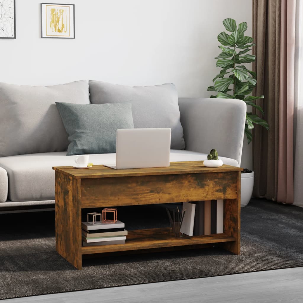 Salongbord røkt eik 102x50x52,5 cm konstruert tre