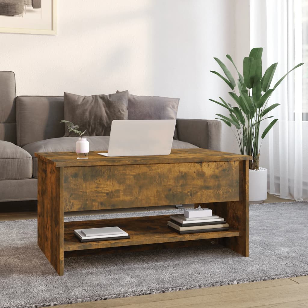 Salongbord røkt eik 80x50x40 cm konstruert tre