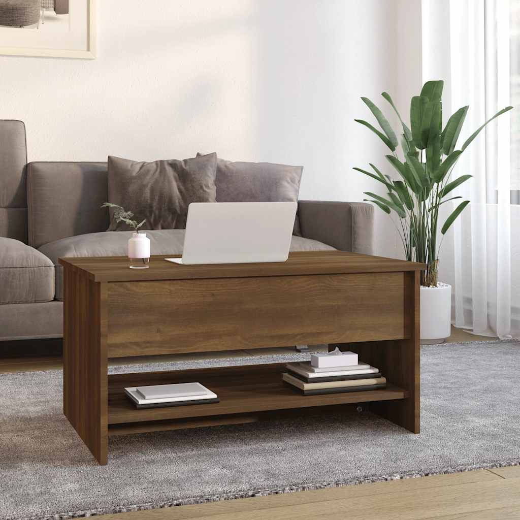 Salongbord brun eik 80x50x40 cm konstruert tre