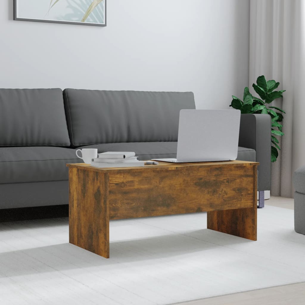 Salongbord røkt eik 102x50,5x46,5 cm konstruert tre