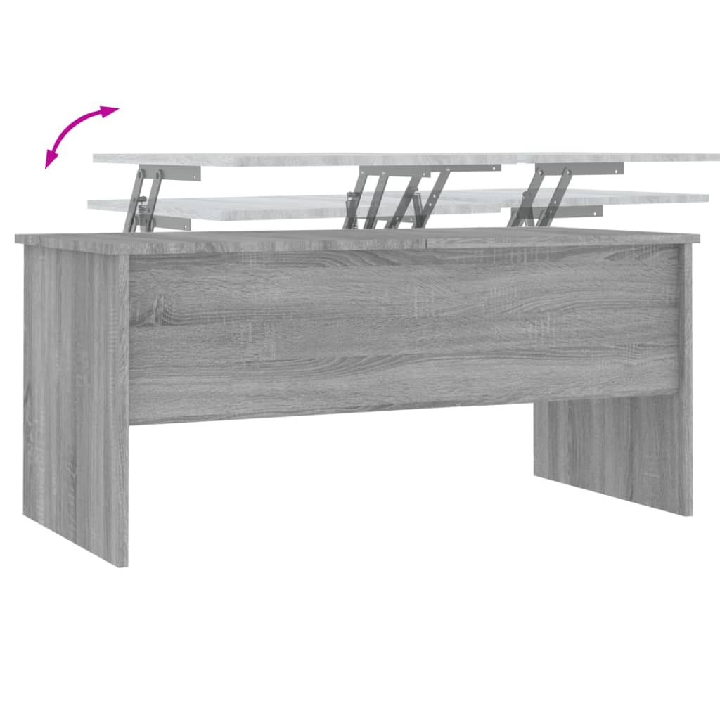 Salongbord grå sonoma 102x50,5x46,5 cm konstruert tre