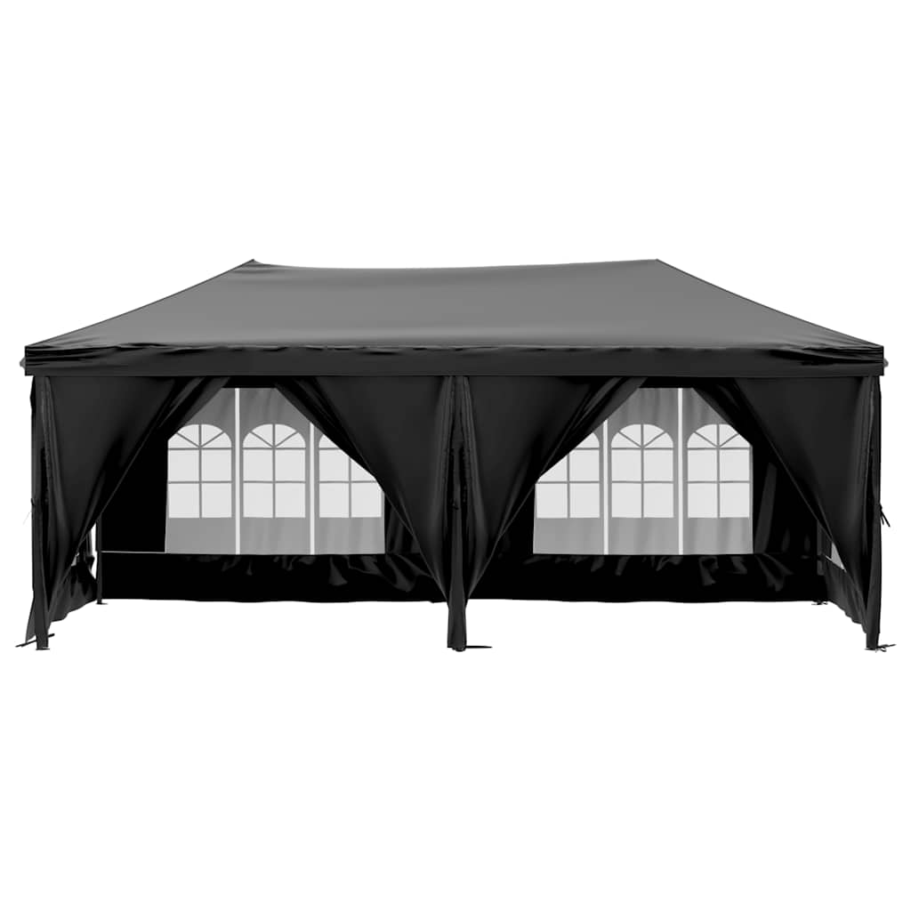 Sammenleggbart partytelt med sidevegger svart 3x6 m vidaXL