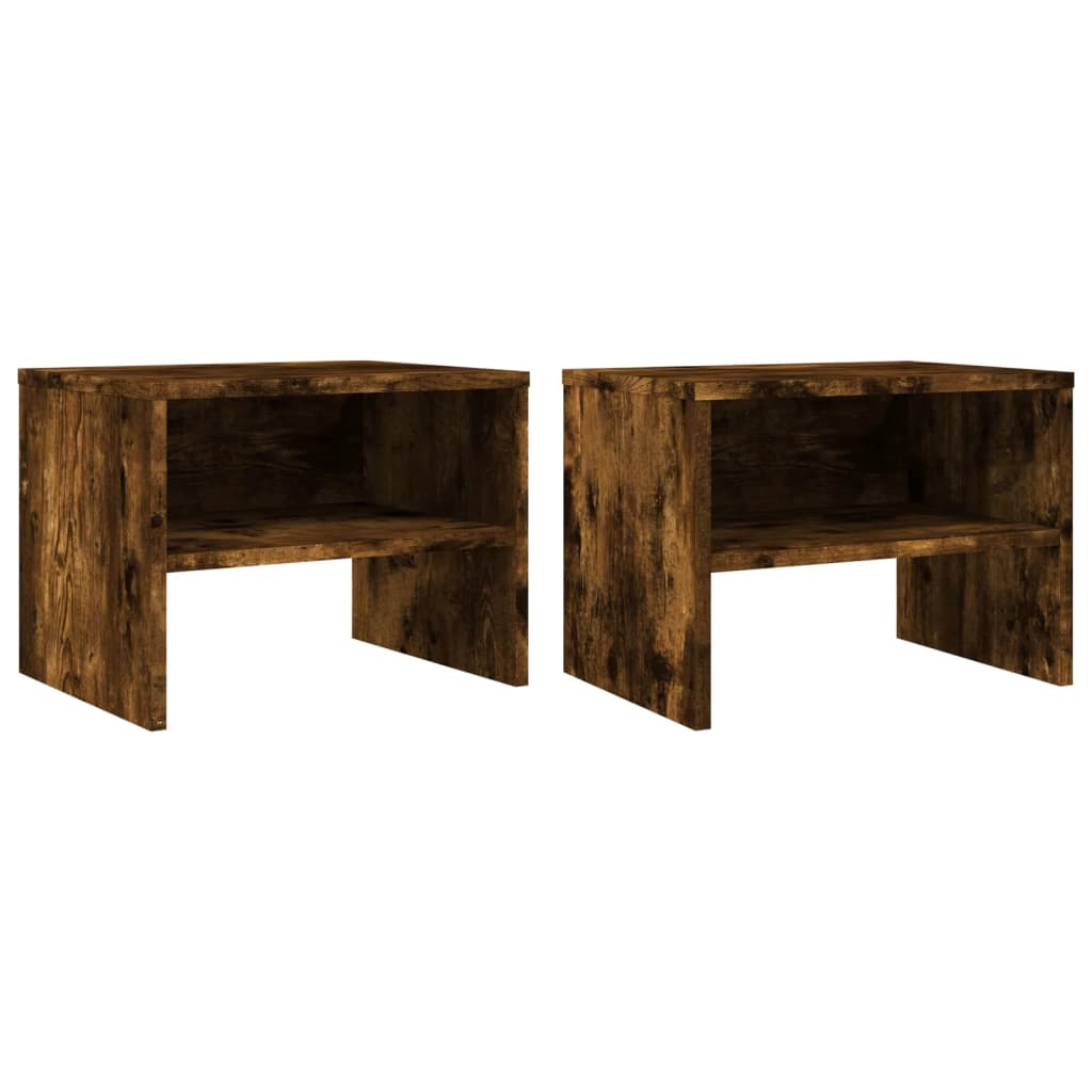 Nattbord 2 stk røkt eik 40x30x30 cm konstruert tre