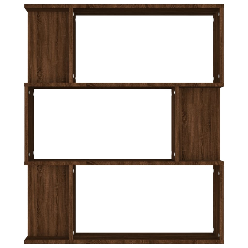 Bokhylle/romdeler brun eik 80x24x96 cm konstruert tre
