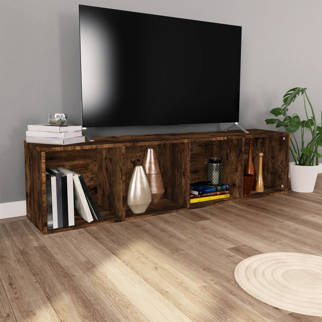 Bokhylle/TV-benk røkt eik 36x30x143 cm konstruert tre