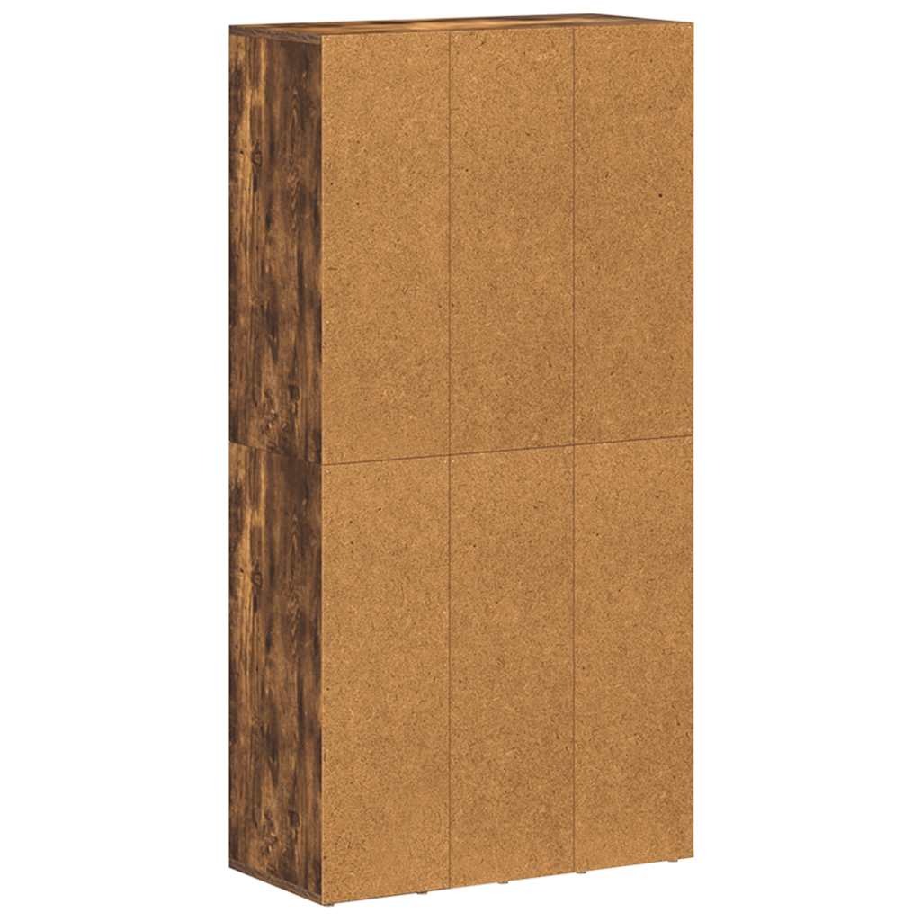 Bokhylle/skjenk røkt eik 66x30x130 cm konstruert tre
