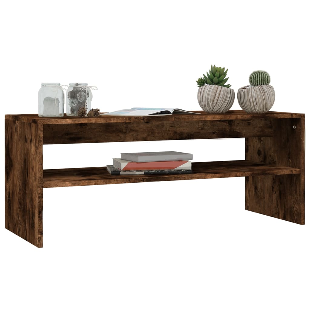 Salongbord røkt eik 100x40x40 cm konstruert tre