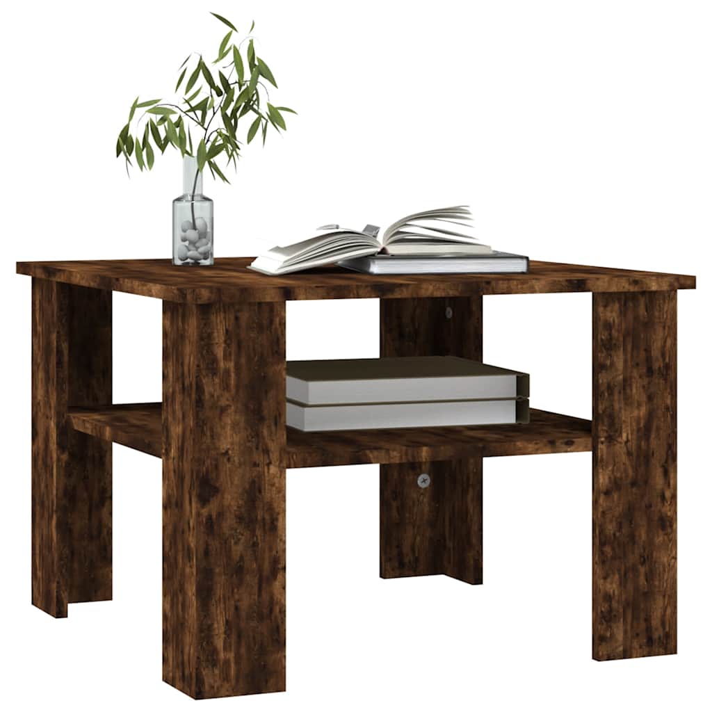 Salongbord røkt eik 60x60x42 cm konstruert tre