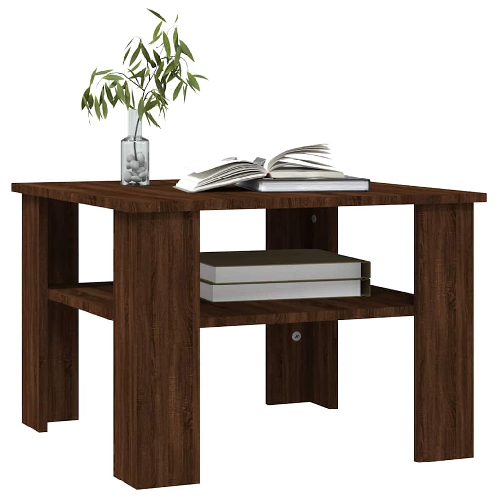 Salongbord brun eik 60x60x42 cm konstruert tre