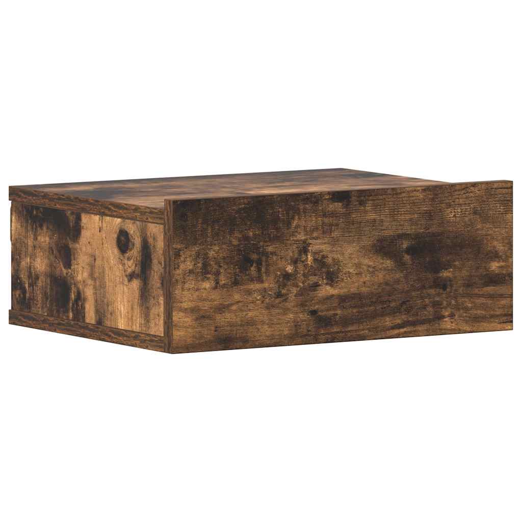 Flytende nattbord røkt eik 40x30x15 cm konstruert tre vidaXL